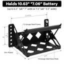 Metal Steel Battery Mounting Trays Bracket, Bolt-in Battery Tray, Tray Fits Up to 10.63"7.06"7.5" Battery, for Car RV Trailer Boat Truck Marine, Waterproof,Anti-Corrosion, No Rusting