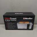 Mueller UltraToast Full Stainless Steel Toaster 2 Slice, Long Extra-Wide Slots with Removable Tray, Cancel/Defrost/Reheat Functions, 6 Browning Levels with LED Display, Housewarming Gifts New Home