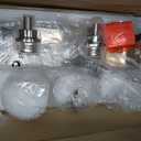 Bathroom Light Fixtures, 4 Light Brushed Nickel Vanity Light, 26 Inch Modern Wall Sconces with Globe Milk White Glass Shade, Vanity Lighting Fixtures Over Mirror, VL195-BN-ML-4