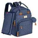 RUVALINO Diaper Bag Backpack-Travel Baby Bag with Changing Pad, Navy Blue