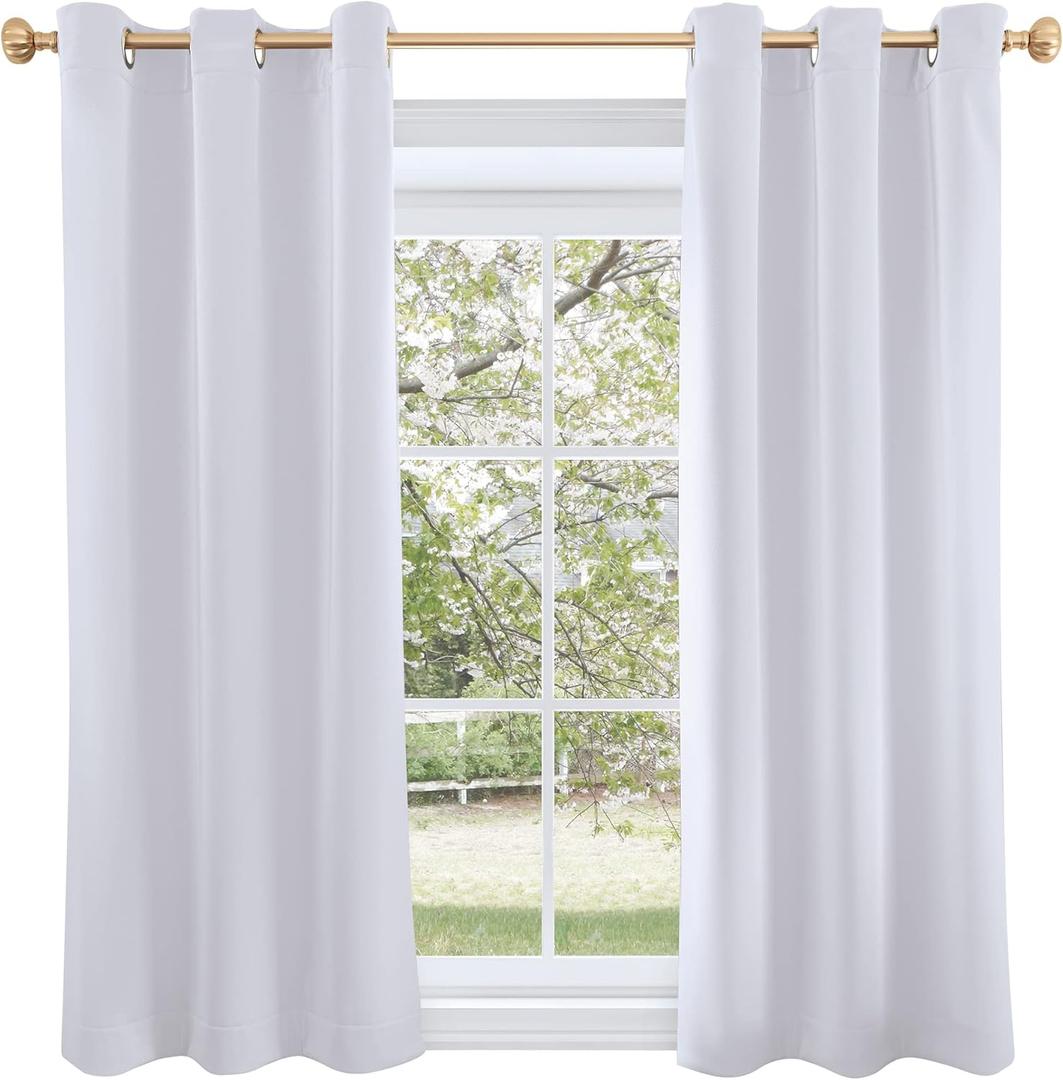 Sun Zero Riley Kids Bedroom Blackout Grommet Curtain Panel, 40" x 63", White