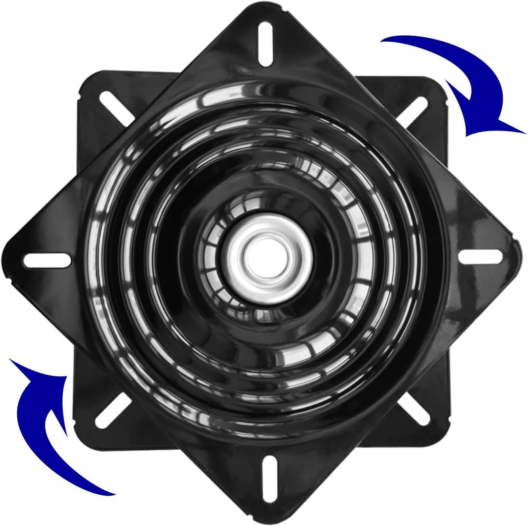 10Inch Bar Stool Swivel Plate Heavy Duty, Chair Swivel Base with Solid Ring of Ball Bearings, 600lbs Capacity Replacement Swivel Seat Parts Lazy Susan Hardware for Barstools Recliner Chair Boat