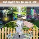Yzert Solar Fountain for Bird Bath Colorful Lights Automatic Cycle 3.5W Solar Water Fountain Outdoor Garden 2200mAh Battery