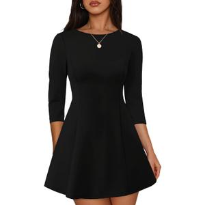 RUMIA Cocktail Dresses for Women A-Line Boat Neck Mini Dress (Medium)