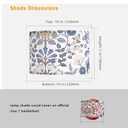 2pcs Flower Printed Small Drum Lamp Shades for Table Lamps Floor Lamps Wall Lamps.10"x10"x7" Barrel Lamp Shade for Home Decoration.Sipder Fitter Design.Easy Assembly.Fit harp and finial (not included)