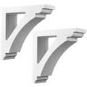 Briwooody 2 Pcs Unfinished Paintable Corbels Bracket for Doorway Countertop Home Cabinet Bookshelves Furniture Support PU (4 W X 12 D X 12 Inch H,Modern Style)