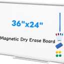 DEVELOP Magnetic Dry Erase White Board 24x36 Inch, Aluminum Frame Wall-Mounted Whiteboard with Detachable Marker Tray & Magnetic Surface for Home Office Classroom Kitchen Memo