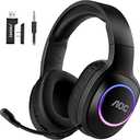 AOC Wireless Gaming Headset Compatible with PS5/4, Nintendo Switch, PC, Bluetooth 5.4 & 2.4GHz Gaming Headphones with Noise Canceling Mic, RGB, TypeC, 20ms Latency, 45H, 7.1 Virtual Surround Black