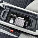 Center Console Organizer Compatible with 2021 2022 2023 2024 2025 Nissan Rogue Interior Accessories, ABS Material Armrest Storage Box Insert Tray (NOT FOR ROGUE SPORT), Black Trim