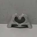 Glitter Heart Hands Sculpture - Silver Heart Hands Couples Bedroom Decor, Modern Coffee Table Centerpiece & Desk Decor Aesthetic