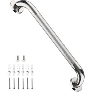 Chrome Grab Bar 20 Inch, Grab Bar for Bathtub and Shower | Anti-Slip Knurled Grip, 1.25" Diameter, Stainless Steel Handicap Bars, Wall Mounted Safety Bathroom Handrail for Senior