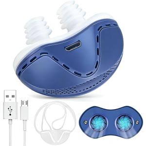 Anti Snoring Devices, Electric Anti Snoring Device, Effective Snoring Prevention, Sleep Apnea Devices for Men and Women, Adjustable Wind Speed, Suitable for All Nose Shapes, Blue-ERT021
