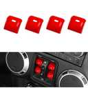4PCS Upgraded Window Switch Button Cover Compatible with 2012-2017 Jeep Wrangler JK JKU (red)