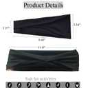 Hexchasty 4pcs Headbands for Women Thick Wide Cloth Fabric Stretchy Headbands Fashion Cute Soft Hair bands for Women' Hair Workout Head bands for Yoga Sports Running Black Dark Grey Brown (9inch*3.9 Inch, Set 3)