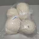 #6 Super Bulky Blanket Yarn for Crocheting - 4 Skeins(Each 10.5oz/300g, 220yds/201m), Chunky Chenille Thick Plush Big Soft Yarn for Crocheting Knitting Blankets, Beige White