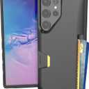 Smartish Galaxy S23 Ultra Wallet Case - Wallet Slayer Vol. 1 [Slim + Protective] Grip Credit Card Holder - Drop Tested Hidden Card Slot Cover for Samsung Galaxy S23 Ultra - Black Tie Affair