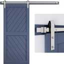 EaseLife 6.6 FT Brushed Nickel Sliding Barn Door Hardware Track Kit,Basic J Pulley,Heavy Duty,Slide Smoothly Quietly,Easy Install (6.6FT Track Kit for 36"~40" Wide Single Door)