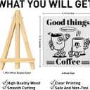 3 x Coffee Table Decor, Bar Decoration Cafe Station Kitchen Home Decor Wooden Sign, Coffee Lover Gifts for Women Men, Good Things