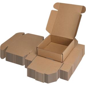 PHAREGE 6x6x2 inch Shipping Boxes Bulk 50 Pack Brown, Tab Lock Tuck Top Mailer Boxes for Packaging Small Business, Small Cardboard Gift Boxes for Wrapping Mailing Present