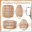 4 Pcs Rattan Lamp Shade Woven Pendant Replacement, Paper, Classic, Approx. 9.06 x 3.94 inches/ 23 x 10 cm