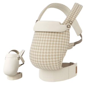 Reversible Baby Carrier  Black Solid & Houndstooth; Lightweight & Breathable Lyocell Fabric; Ergonomic Lumbar Support and Quick Hands-Free Wear for Newborn to Toddler (744 lbs)