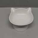 Ceramic Elevated Cat Bowl, Raised Cat Food Water Bowl for Indoor Cats with Stand, Titled Anti-Vomiting Cat DishWhisker Friendly, All Life Stage (White)