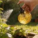 OFFIDIX Vintage Glass Spray Bottle, 300ML Plant Mister with Plastic Top Pump, Garden Sprayer, Cleaning (Brown)