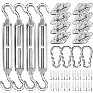 YOFIT Shade Sail Hardware Kit 5 inch for Triangle Rectangle Sun Shade Sail Installation, 304 Grade Stainless for Garden Outdoors, 80 Pcs