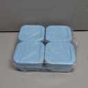 Nuogo 4 Pcs 1/2 Cup Silicone Freezer Trays with Lid Soup Freezer Containers Reusable Silicone Molds Rectangle Freezing Containers Freezing Ice Trays for Soups Sauces Stews Curries, Lake Blue