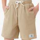 Haloumoning Boys Corduroy Shorts Kids Casual Elastic Waist Drawstring Summer Shorts with Pockets Size:13-14 Years