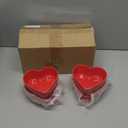 Skylety 4 Pcs Heart Shaped Bowls wedding Ceramic Dessert Heart Bowls Kitchenware Cooking Gifts for Serving Dipping Seasoning Wedding Anniversary(Red,5.5 Inch)