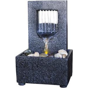 Nature's Mark Raining Spout LED Relaxation Water Fountain with Authentic River Rocks