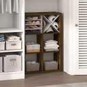 Furinno Cubic Extra Thick 6-Cube Closet Organizers and Storage, Amber Pine