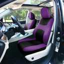 FH Group Universal Car Seat Covers Full Set for SUV Truck Sedan Vans | Waterproof All-Purpose Cloth Seat Cover Set Airbag Compatible Washable Split Bench Protector Interior Upgrade - Purple