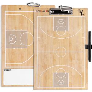 Basketball Coaches Clipboard, White Double-Sided Dry Erase Coach Clipboard, Color Basketball Whiteboard for Coaches, White Board with Marker for Coaches Gift
