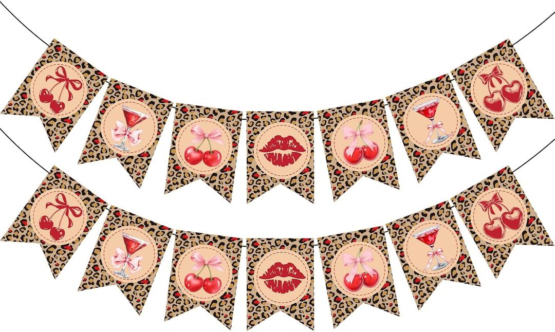 2Pcs Cheetah Birthday Banner Cheetah Print Party Decorations Cheetah Print Birthday Decorations