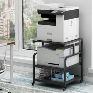 Fannova 25.6"x23.6" Extra Large Printer Stand with Adjustable Storage Shelf