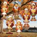 6 Pcs Thanksgiving Turkey Windsocks Thanksgiving Outdoor Decorations Boy Girl Turkey Hanging Windsocks for Tree Lawn Patio Fall Yard Decor for Home Party Garden Wall Balcony Decoration