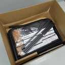 150L (40 Gal) Large Fashion Laundry Basket with Wheels, Leather Patchwork Rolling Hamper Carts, Sturdy Metal Frame, Removable Washable Bag, Tall Clothes Sorter for Bedroom, Laundry Room - Black