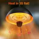 Hanging Patio Heater, Outdoor/Indoor Electric Infrared, Ceiling Heater with 3 Adjustable Modes 600W/900W/1500W.