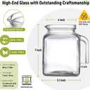 68 Oz Seal Pitcher With Lid and Spout, Large Iced Tea Pitcher for Fridge, Wide Mouth Glass Jar Container for Homemade Juice & Iced Tea, Iced Coffee, and Drinks