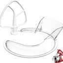Pouring Shield & Flat Beater for Kitchenaid, Fit 4.5-5Qt Tilt-Head Stand Mixers, Clear Safety Pouring Shield, Flat Beater Replacement, For Kitchen Aid Accessories and Attachments (White)