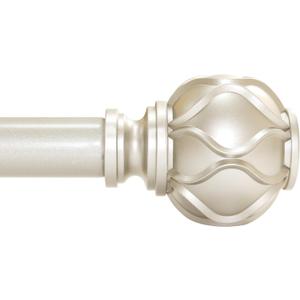 Champagne Gold Curtain Rod for Windows 28 to 48 Inches(2.3-4ft), 1" Diameter Heavy-Duty Adjustable Decorative Curtain Rod with Striped Twisted Finials - for Living Room Bedroom (Modern Home Decor)