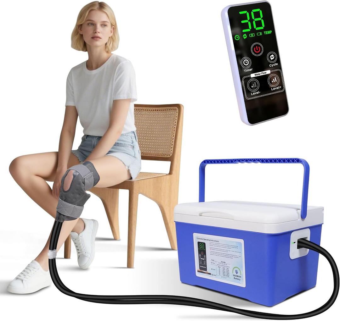 Cold Therapy Machine, Built-in 3000mAh Battery, Cold Therapy for Knee Replacement, Ice Machine for Knee After Surgery, Cryotherapy Systems Suitable for Home use,
