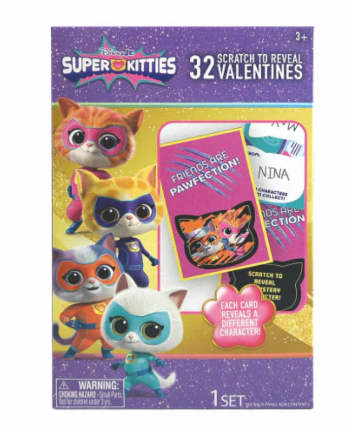 Disney Jr Super Kitties Scratch to Reveal Valentine Cards  2 Pack