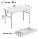Need Small Folding Computer Desk, 35.8 Inch Writing Table, White