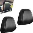 Shakas 2 PCS Cars Headrest Covers, Full Wrap-around Non-marking Fit Anti-scratch Protector, Waterproof Leather Portable Reusable Elastic Dust Cover, for Most Cars Seat Headrest Accessories (Black #S)