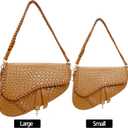 Fashion Women Saddle Shoulder Bag Clutch Purse Small Crossbody Satchel Handbag Woven Imitation Crocodile Leather Bag