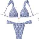 RoseSeek Women's 2 Piece Leopard Floral Bathing Suit Wireless Triangle Swimsuit High Waisted Bikini Sets, S