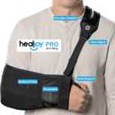HealJoy Pro Arm Sling with Split-Strap Support Ergonomic Shoulder & Arm Brace, Lightweight Breathable Mesh, Adjustable Left or Right, Pain-Relief Comfort for Men & Women